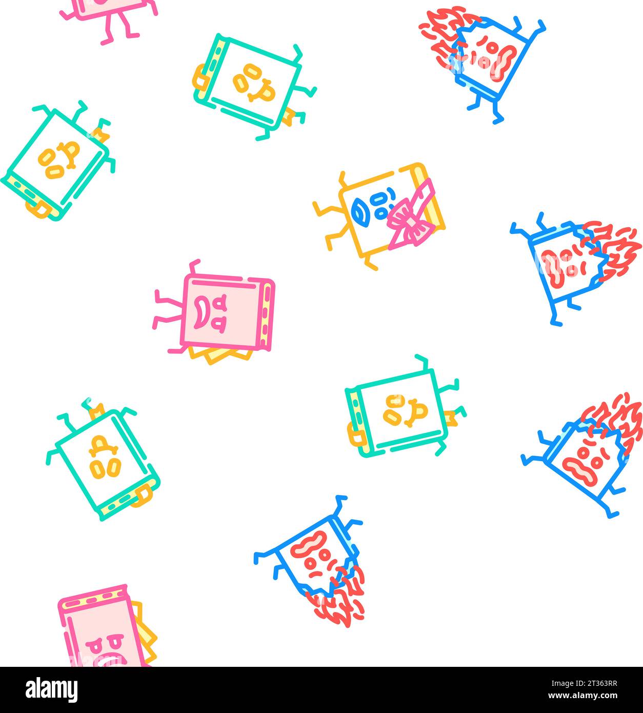 book character school seamless pattern vector Stock Vector Image & Art ...
