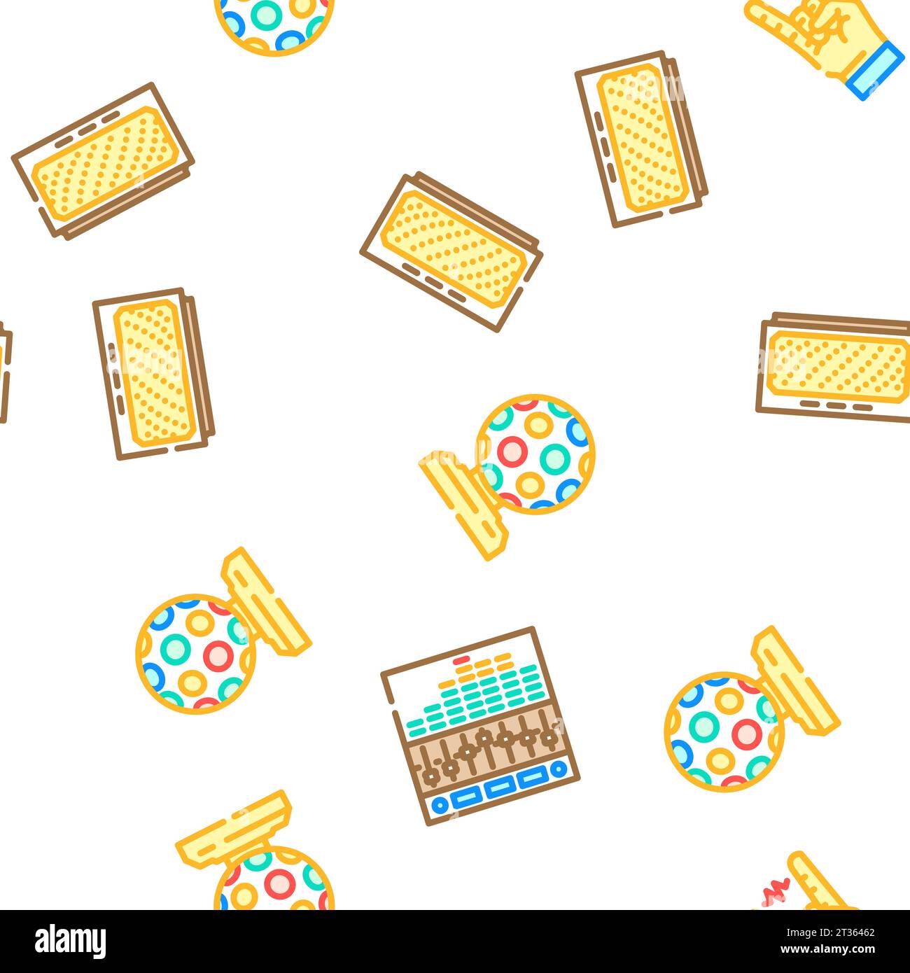 retro music vintage party vector seamless pattern Stock Vector Image ...