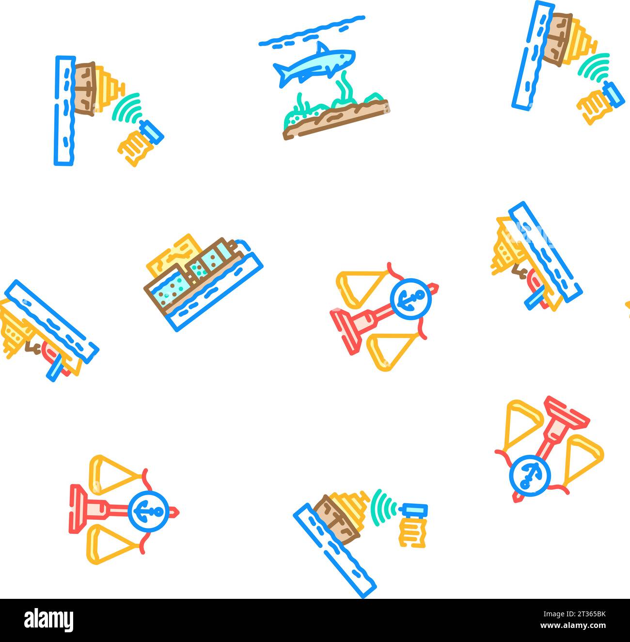 marine engineering ship seamless pattern vector Stock Vector Image