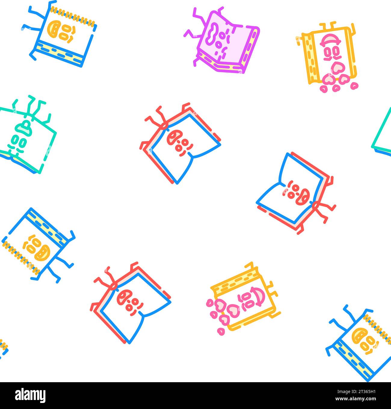 book character school seamless pattern vector Stock Vector Image & Art ...