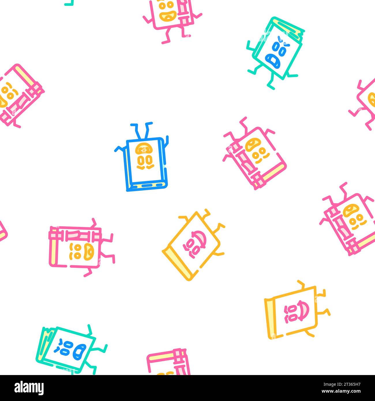 book character school seamless pattern vector Stock Vector Image & Art ...