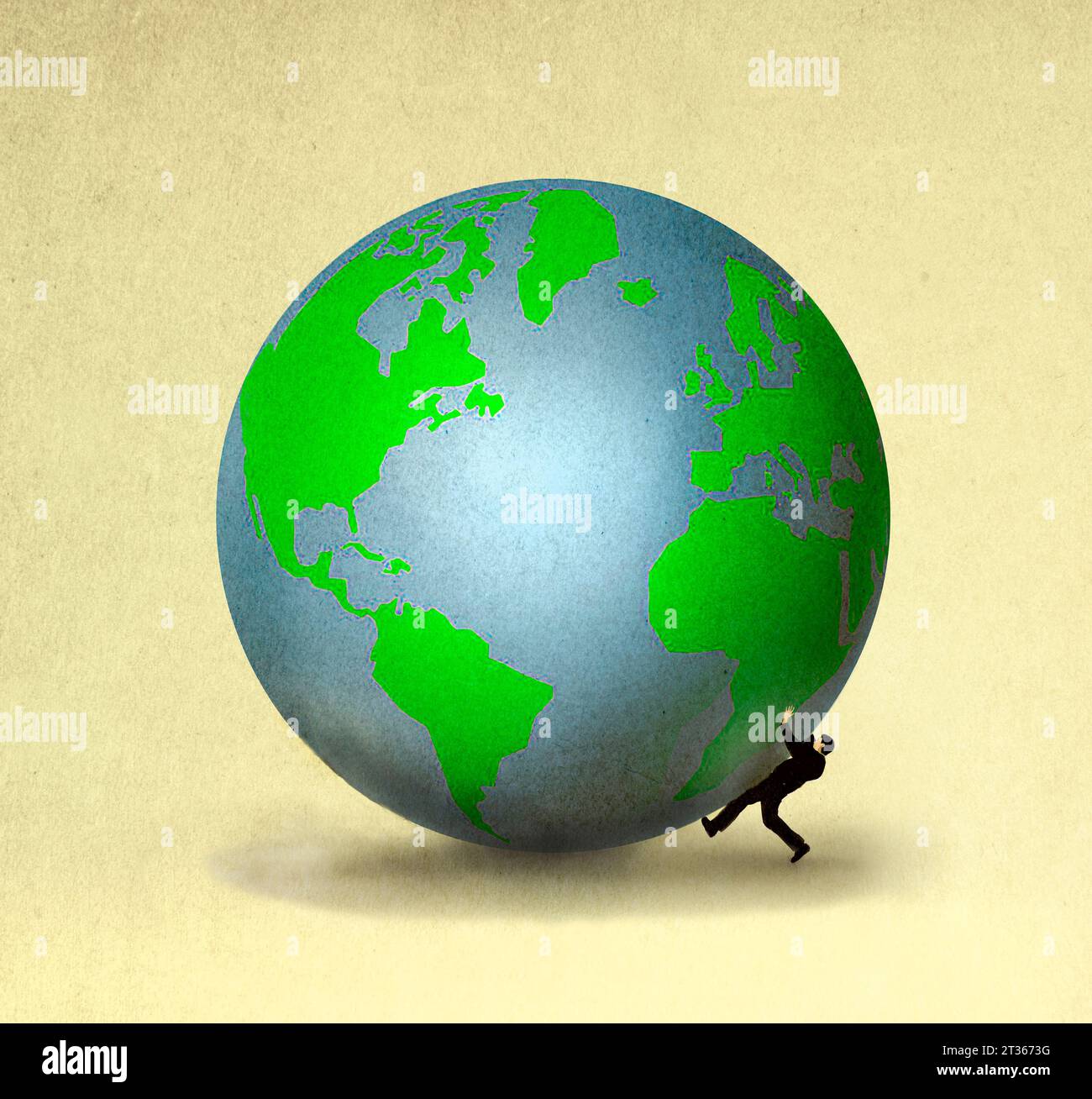 Illustration of Earth crushing man Stock Photo Alamy