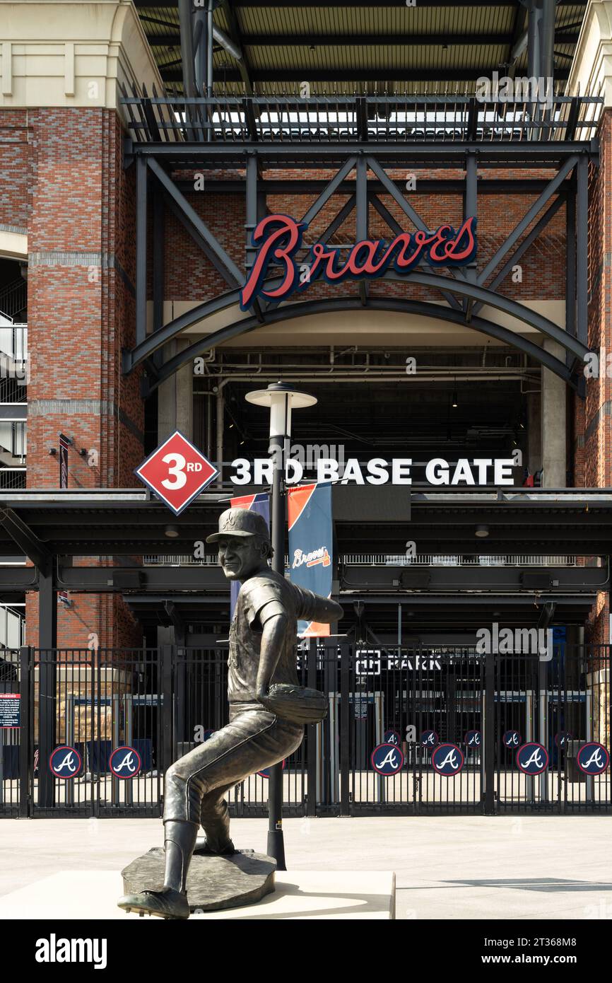 Atlanta, GA, USA August 13, 2022An entrance to Truist Stadium in
