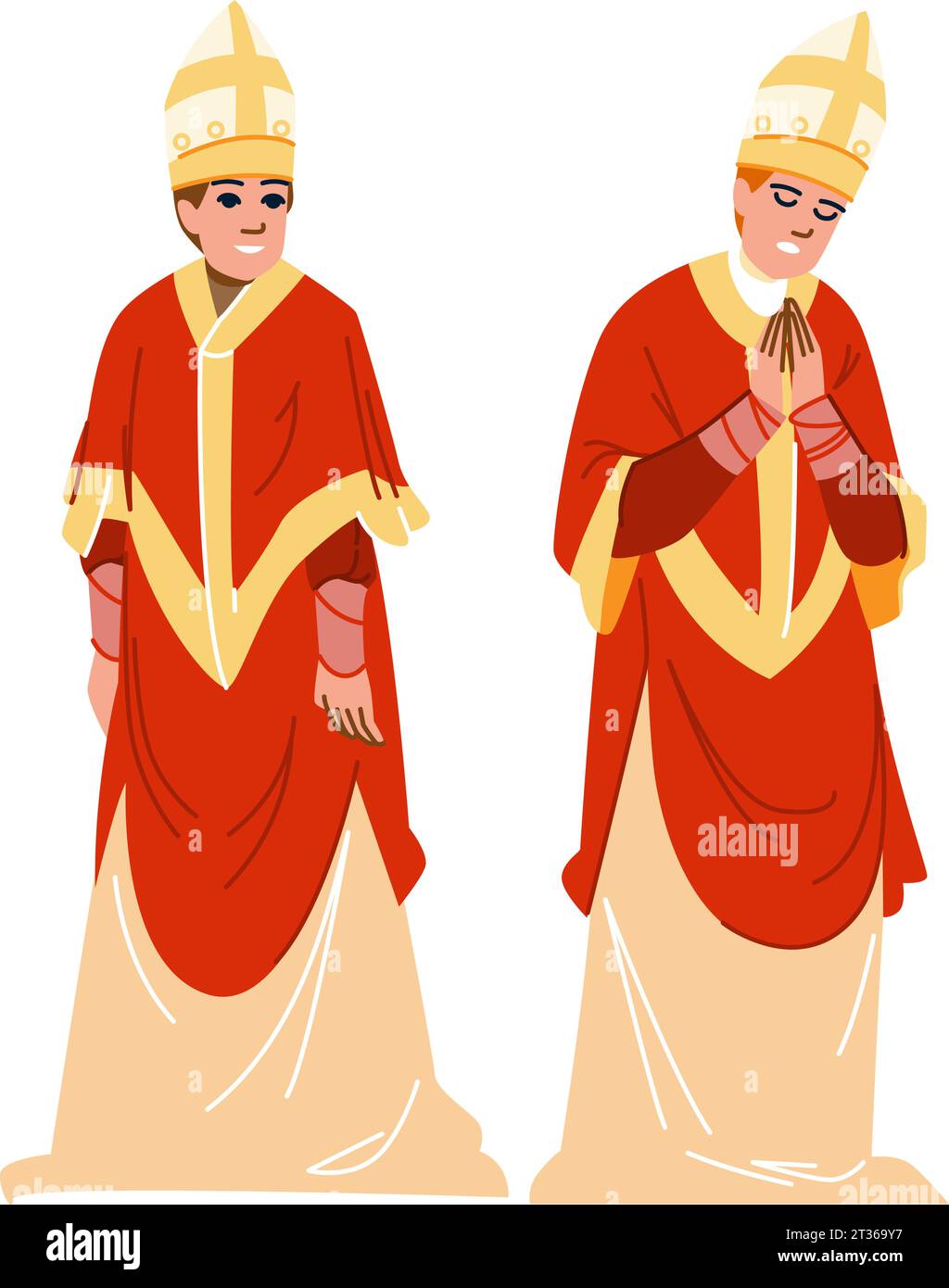 priest bishop medieval vector Stock Vector