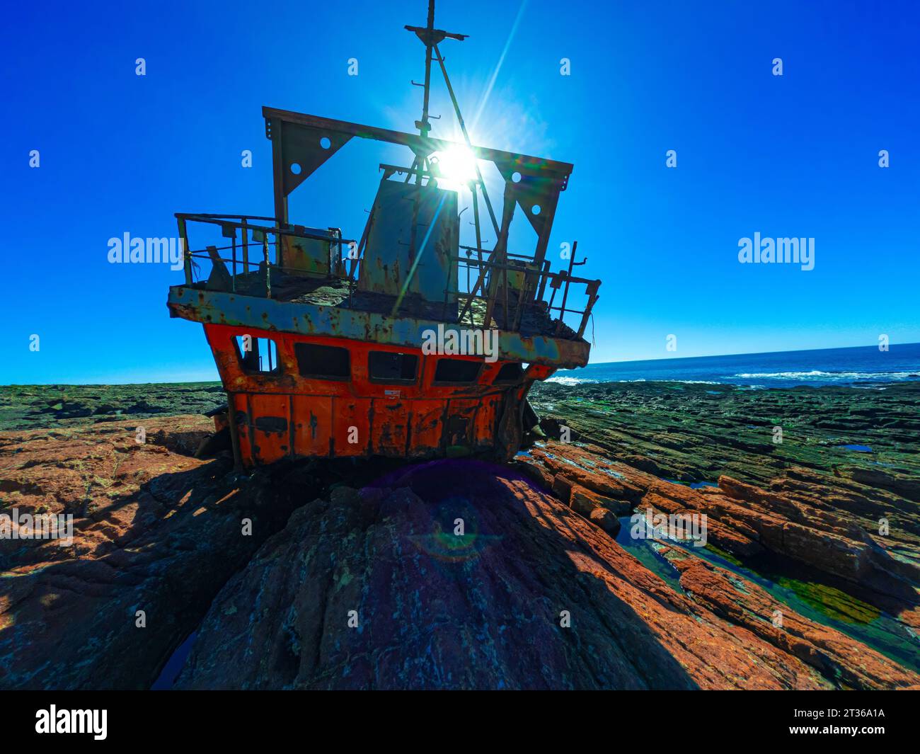 Aground boat at the altantic coast Stock Photo Alamy
