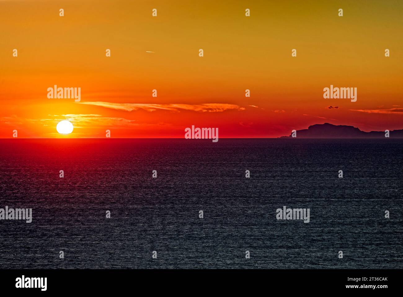 Sunset on the Amalfi Coast Stock Photo - Alamy