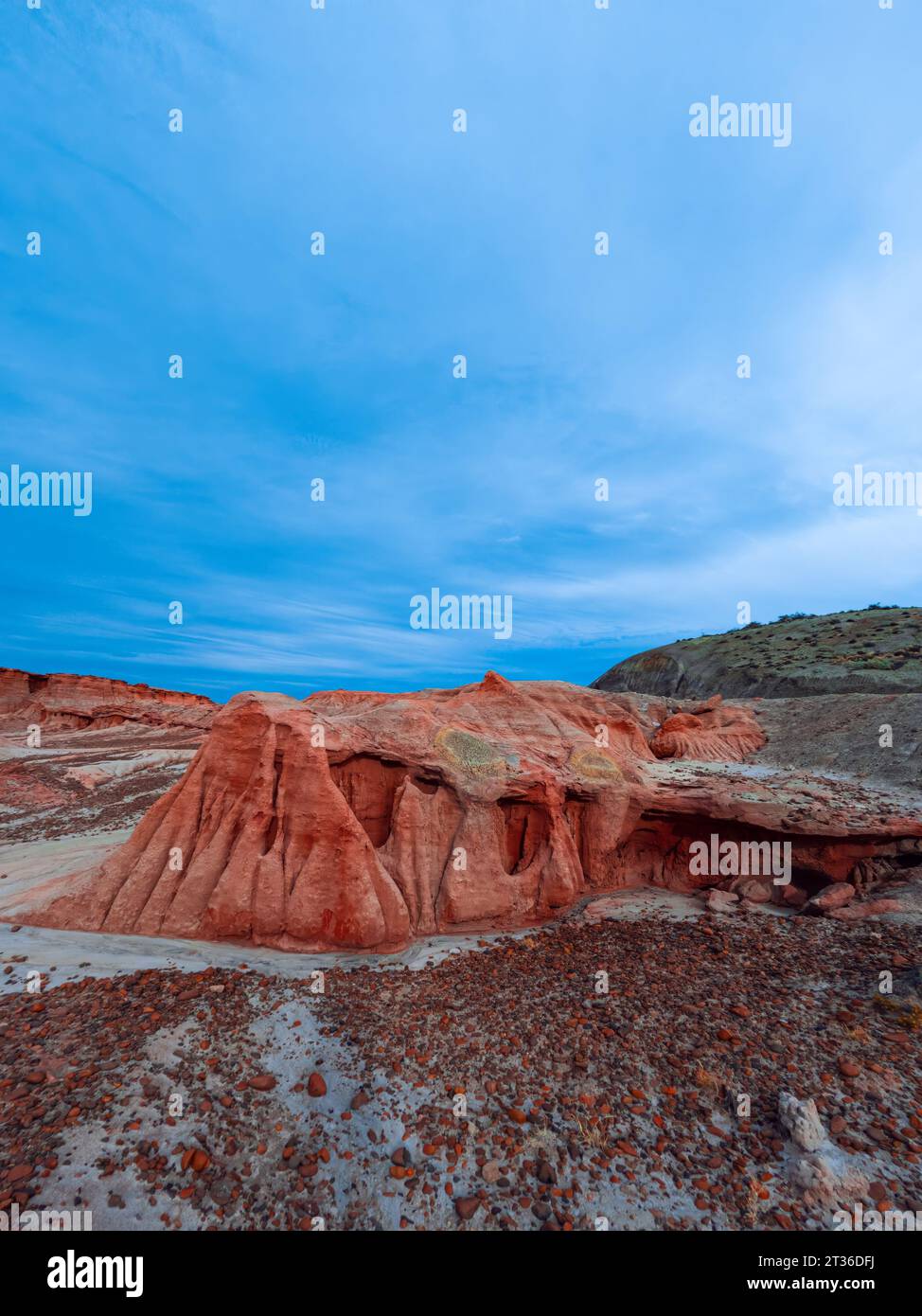 Red rocks. It is a unique place that they also call Valley of Mars. It is a journey furrowed by the wind Stock Photo