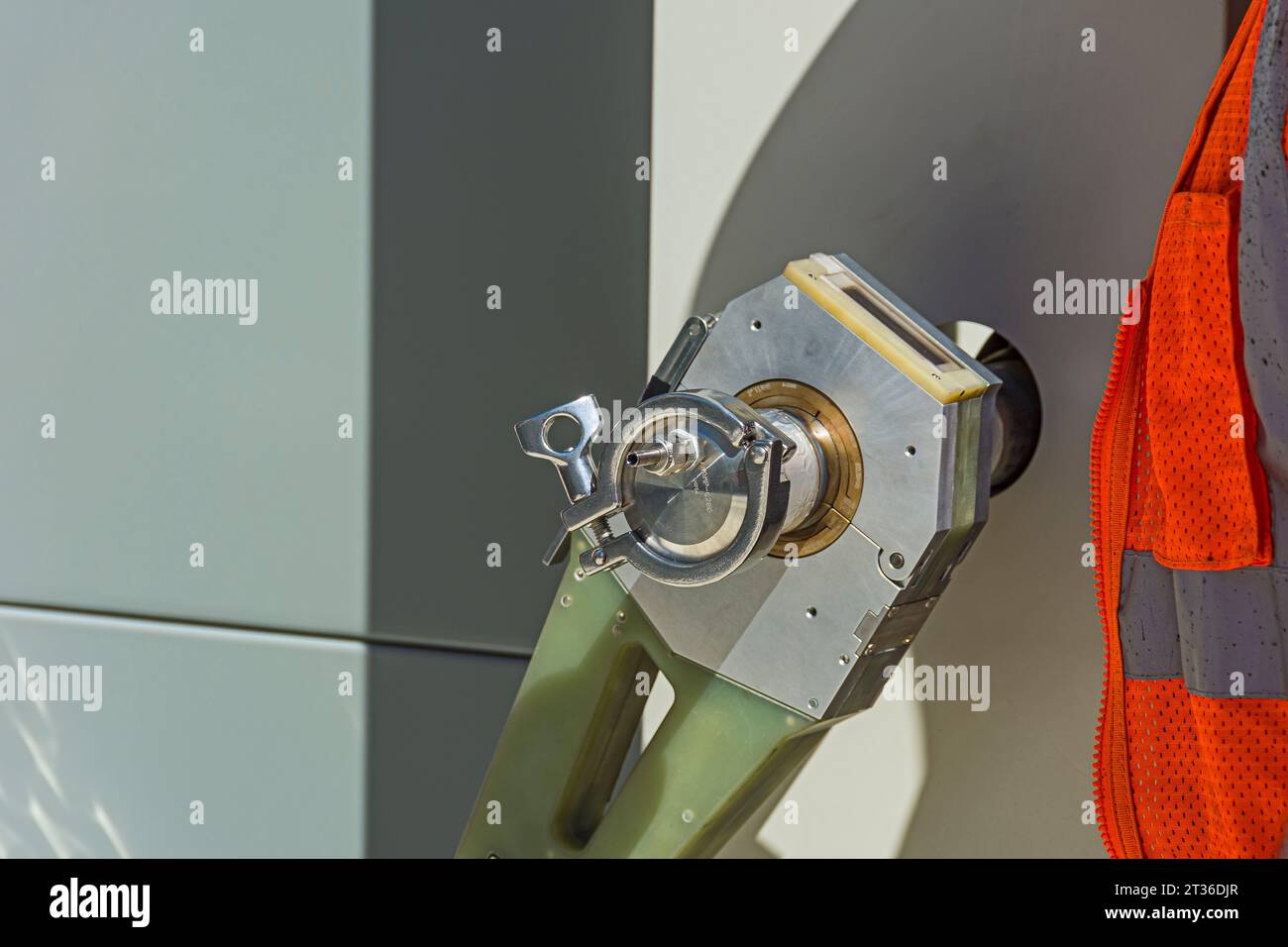 Stainless steel pipe welder is used during construction while testing