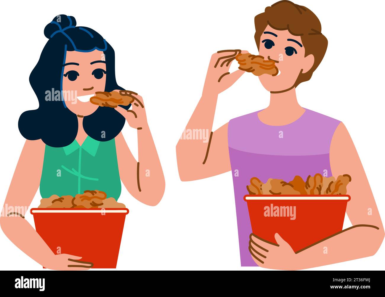 meat-eating-chicken-wings-vector-stock-vector-image-art-alamy