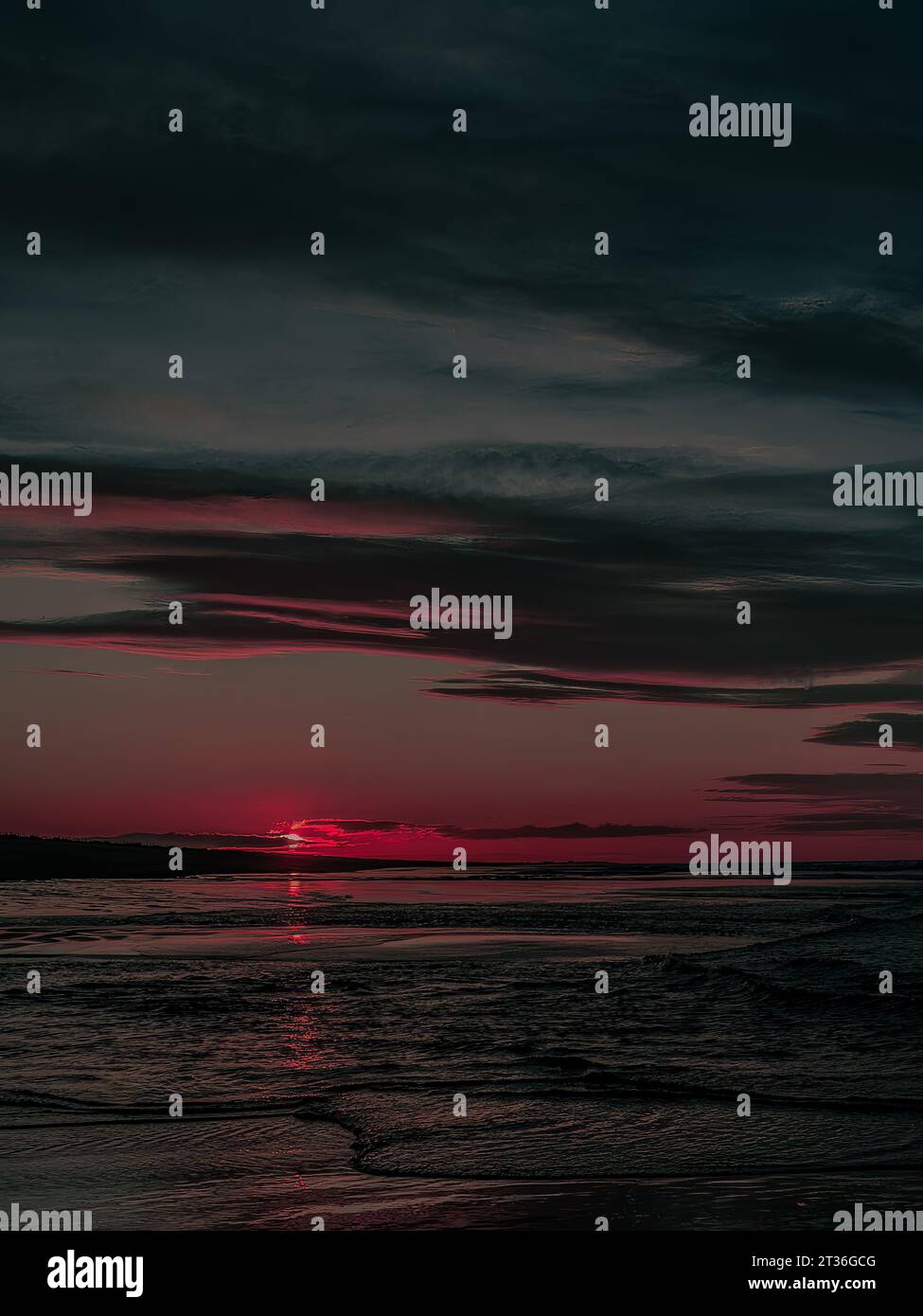 Dramatic sunset over the sea Stock Photo