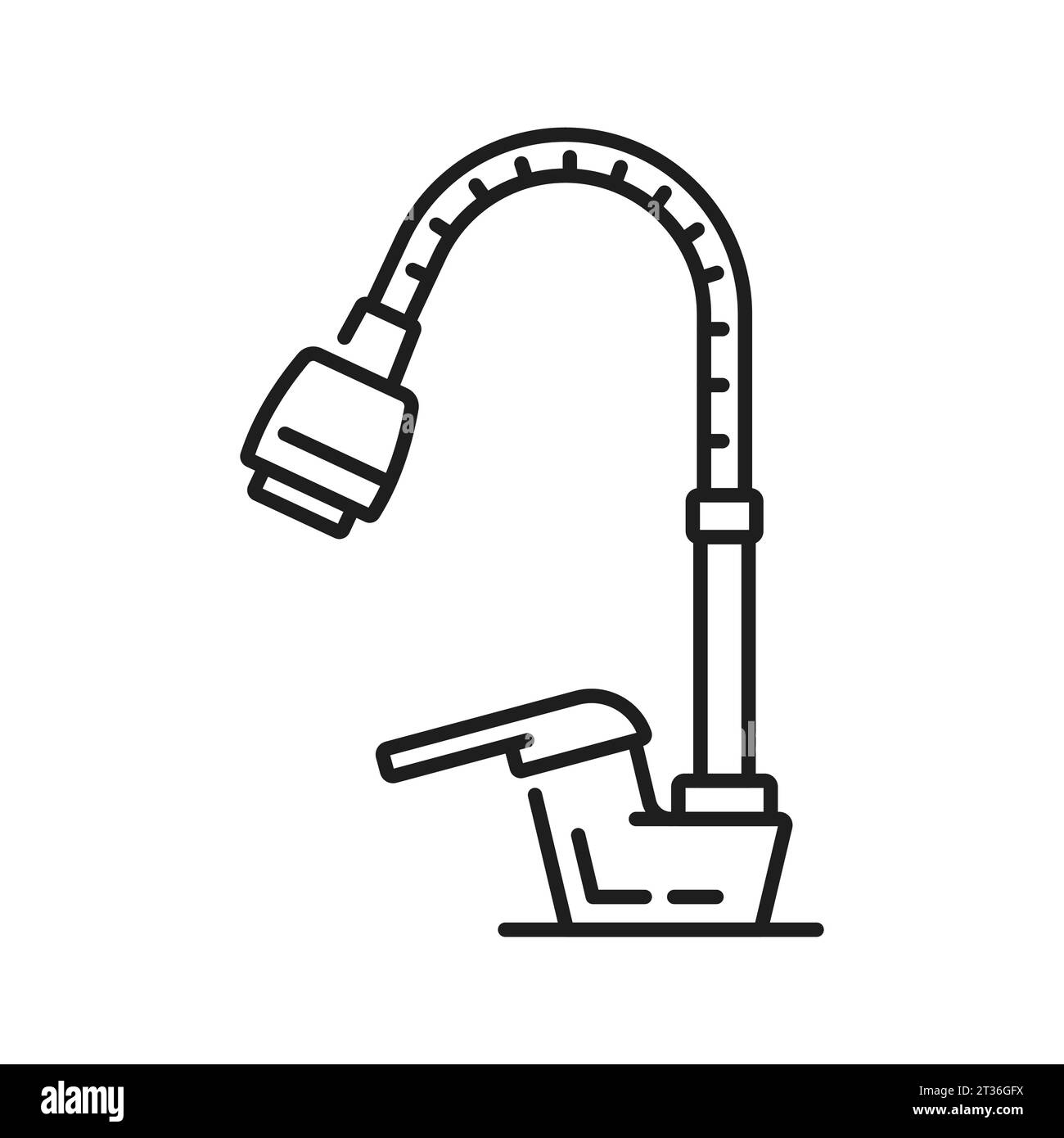 Tap kitchen and bathroom pull down faucet outline icon. Home bath