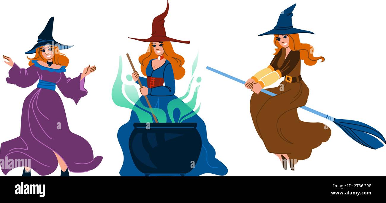 beautiful witch woman vector Stock Vector Image & Art - Alamy