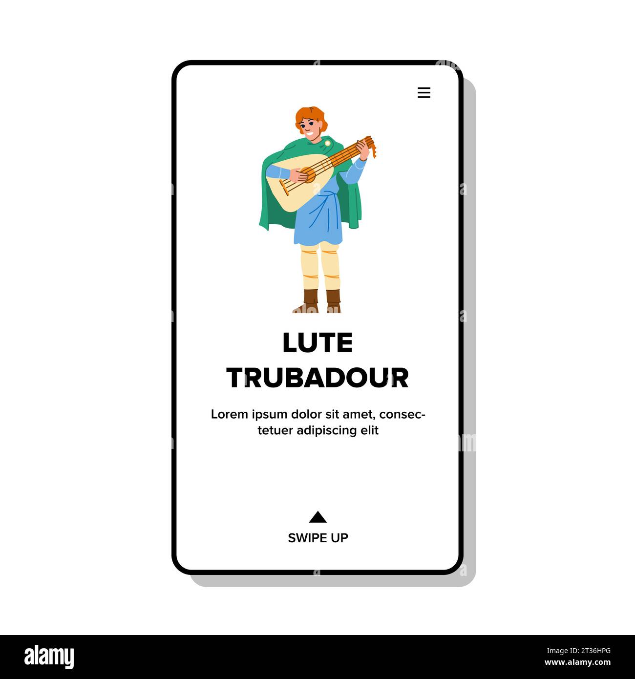 minstrel lute trubadour vector Stock Vector Image & Art Alamy