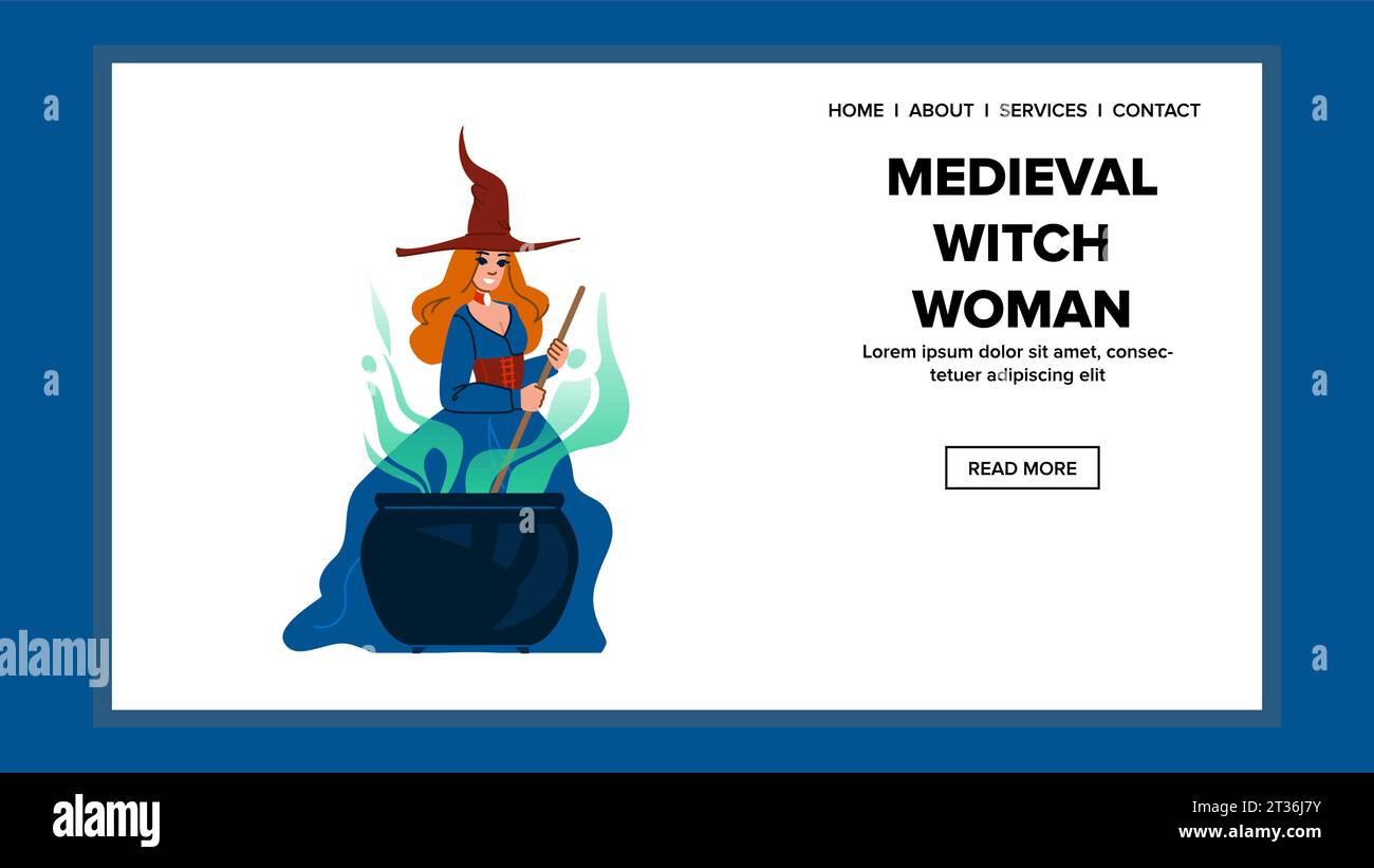 young medieval witch woman vector Stock Vector Image &amp; Art - Alamy