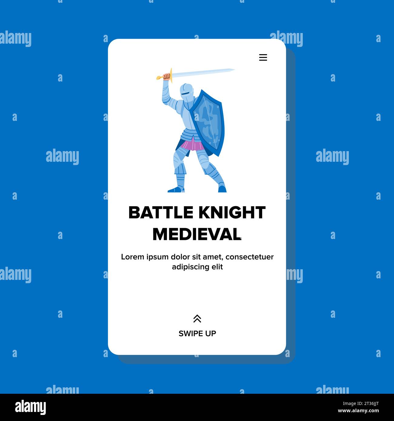 sword battle knight medieval vector Stock Vector