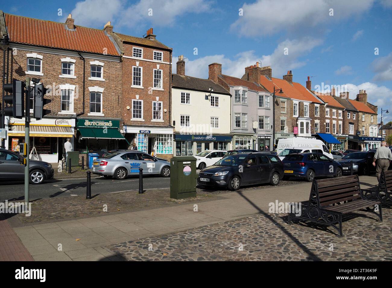 The High Street of the market town of Stokesley North Yorkshire on a