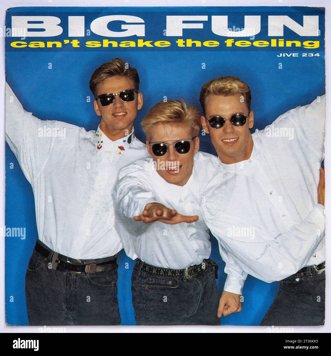 Picture cover of the seven inch single version of Can't Shake the Feeling by Big Fun, which was released in 1989 Stock Photo