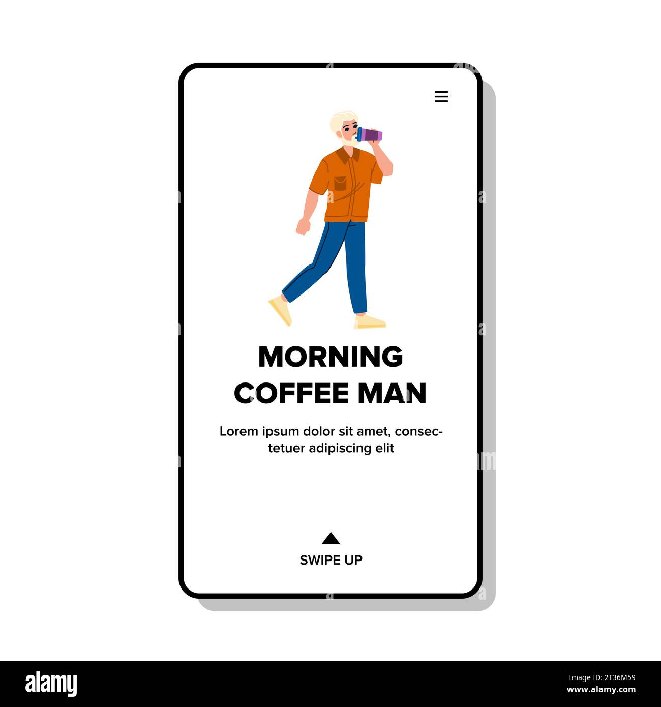 web morning coffee man vector Stock Vector Image & Art Alamy