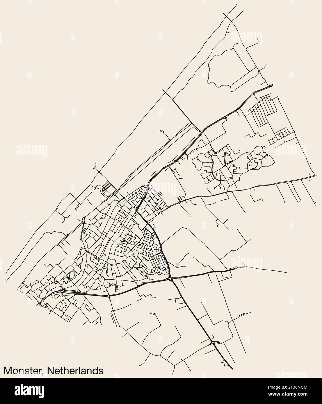 Street roads map of MONSTER, NETHERLANDS Stock Vector Image & Art Alamy