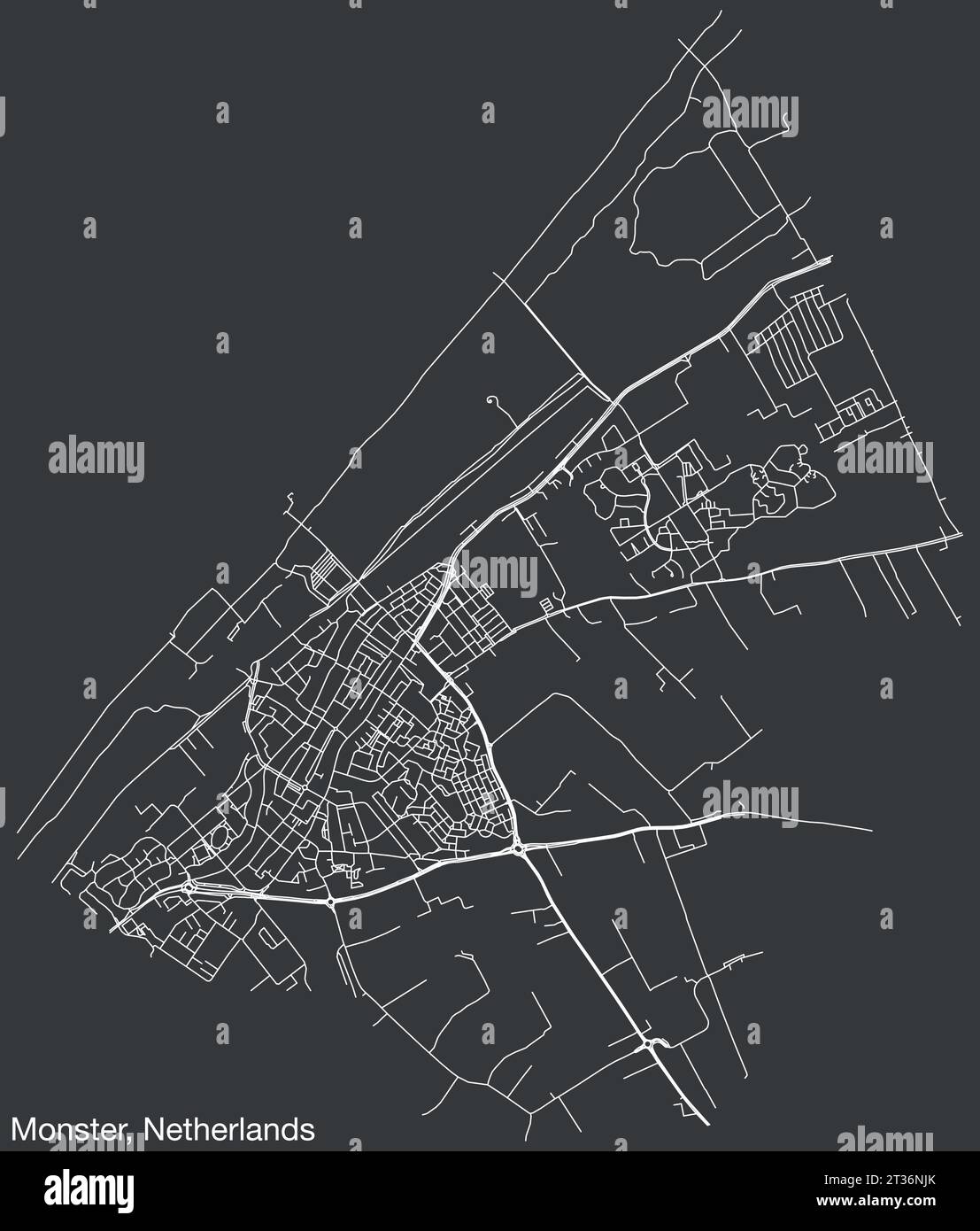 Street roads map of MONSTER, NETHERLANDS Stock Vector Image & Art Alamy