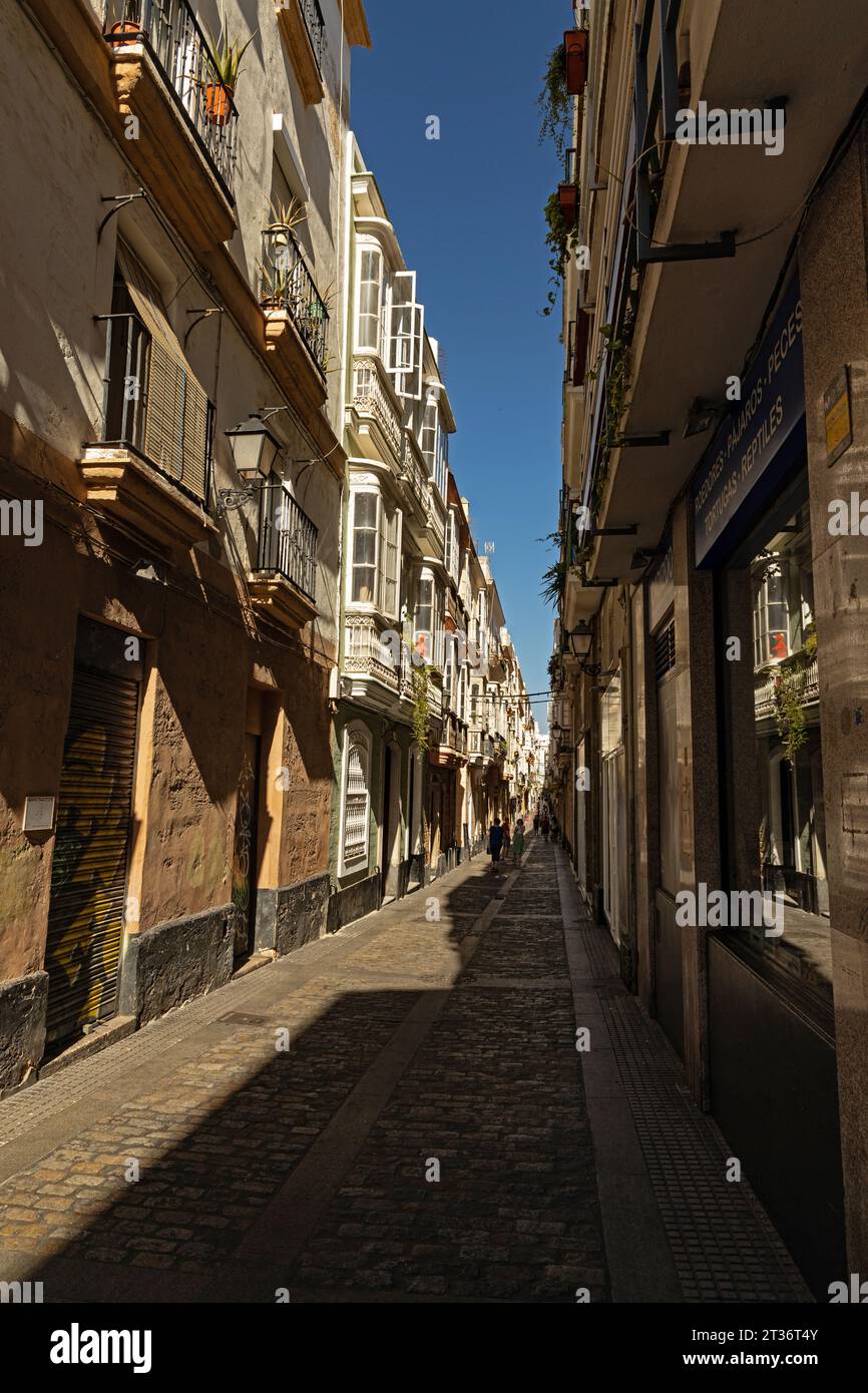 small street in the old town of Cadiz Stock Photo