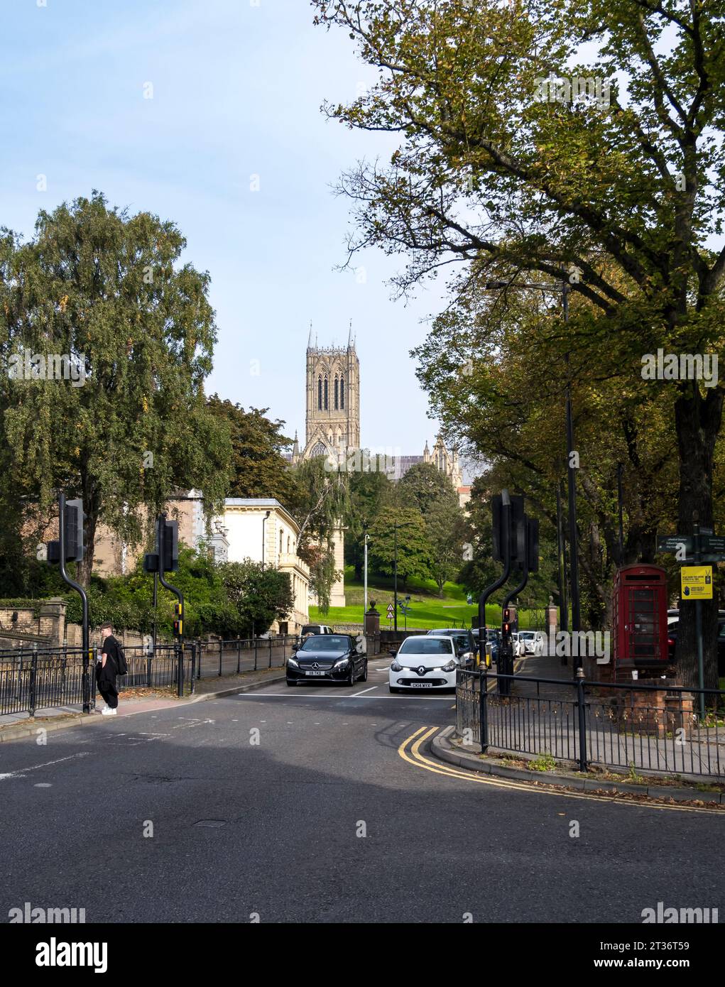 Lincoln cathedral from Monks road junction with Lindum road, Lincoln