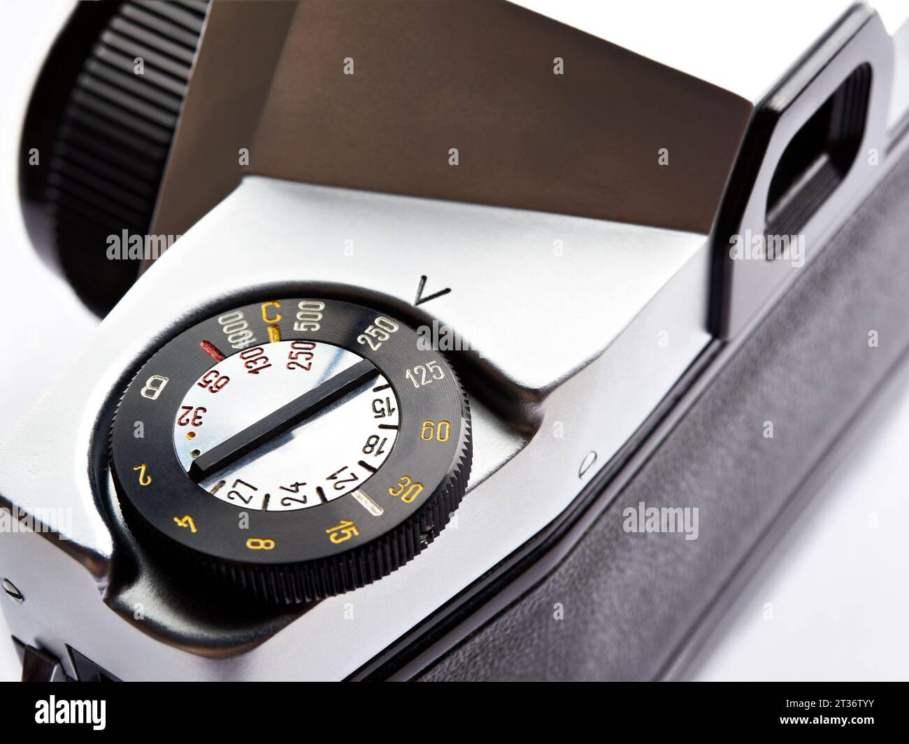 Shutter speed and sensitivity dial old vintage film 35 mm photo camera ...