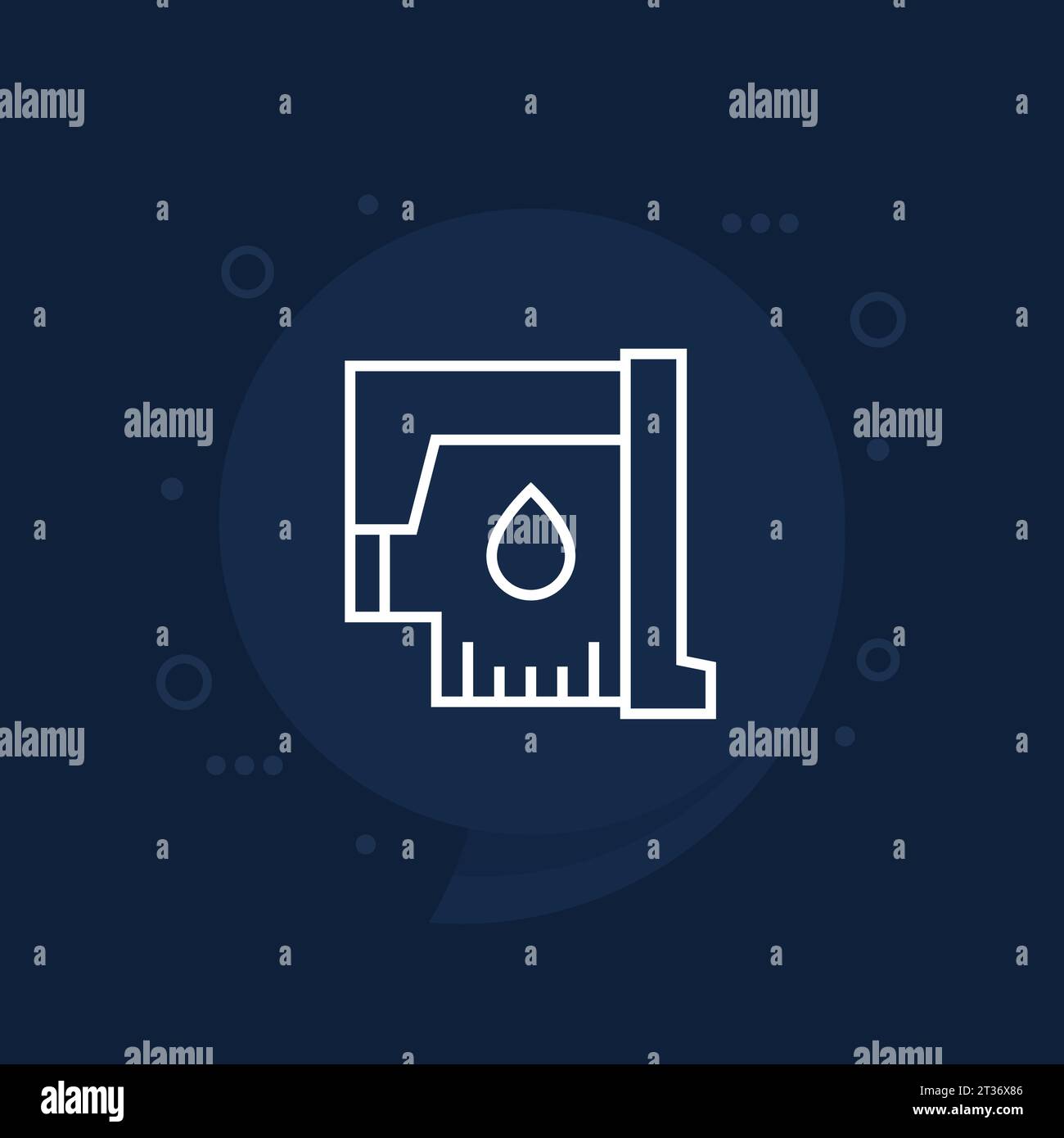 printer cartridge with ink line icon Stock Vector
