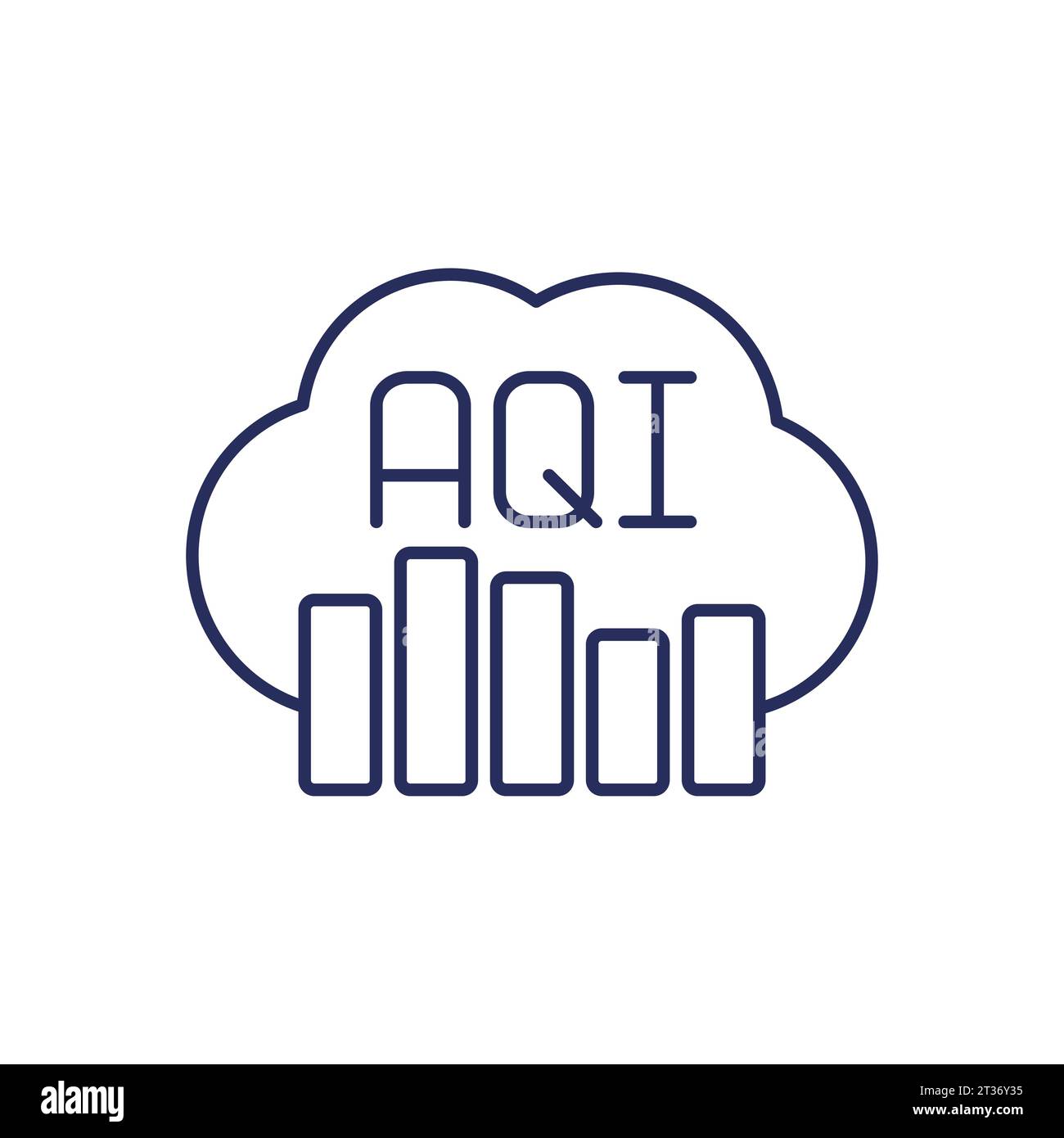 Air quality index, AQI monitoring line icon Stock Vector Image & Art ...