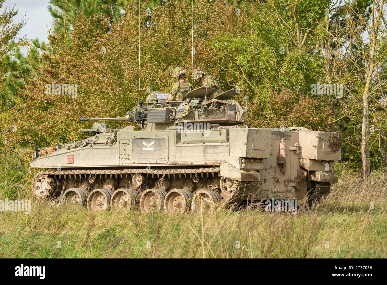 Closeup of a British army FV510 Warrior Infantry Fighting Vehicle