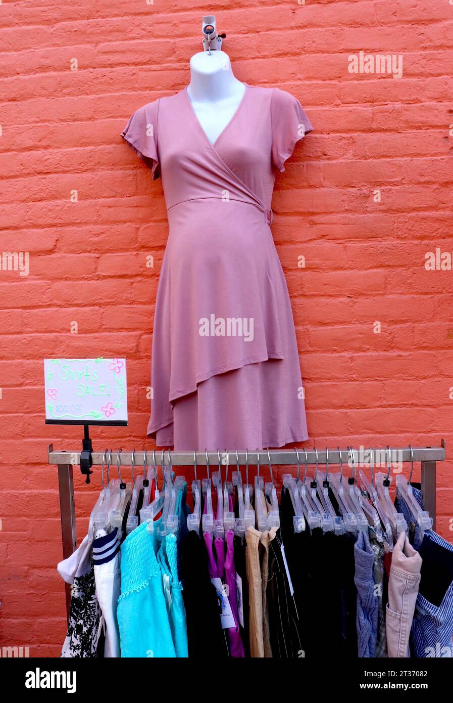 Hallandale Florida Miami,The Village at Gulfstream Park shopping,sign clearance  sale 75% women's clothing dress fashion Stock Photo - Alamy