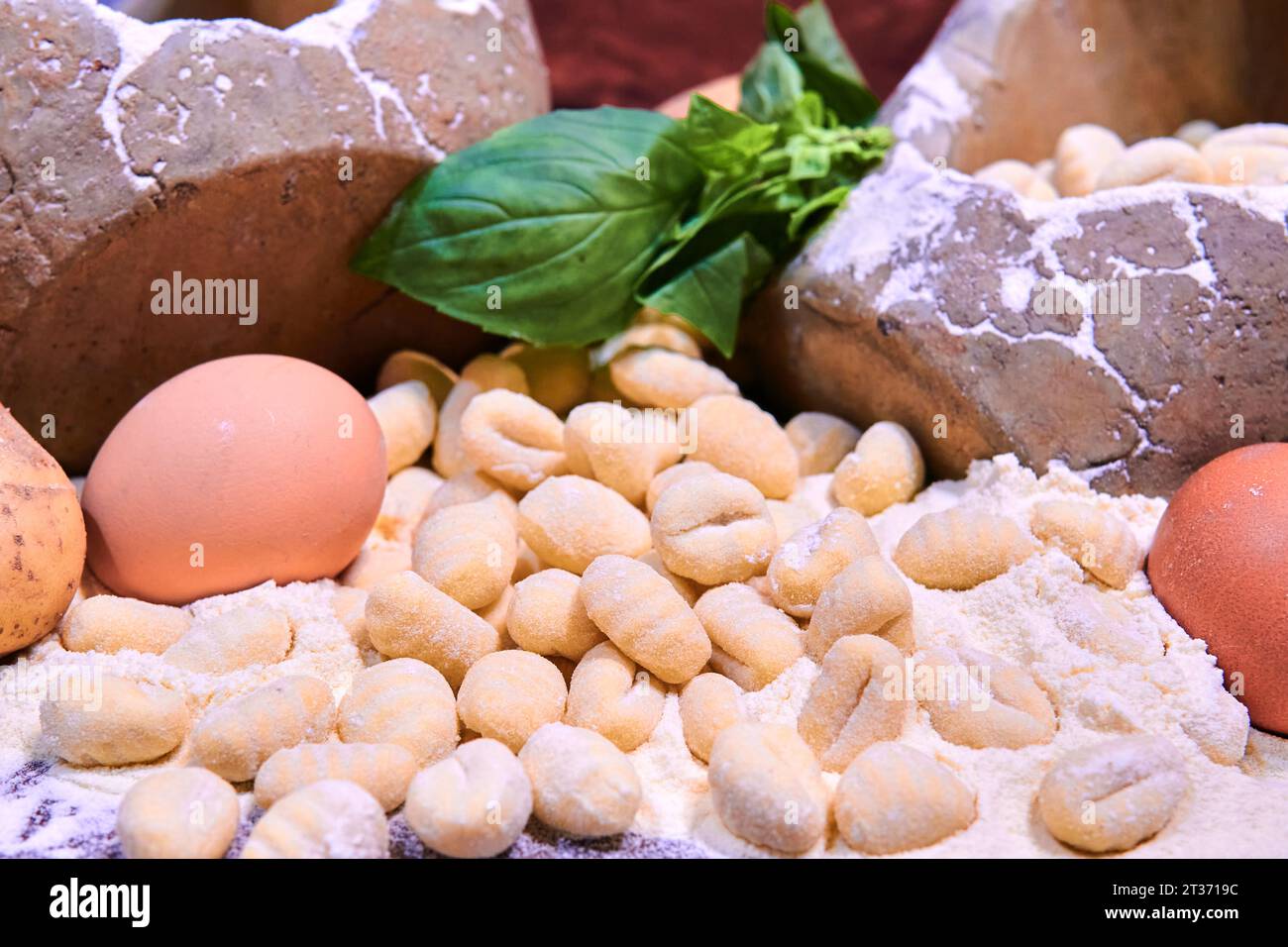potato gnocchi pasta ingredients still life Stock Photo