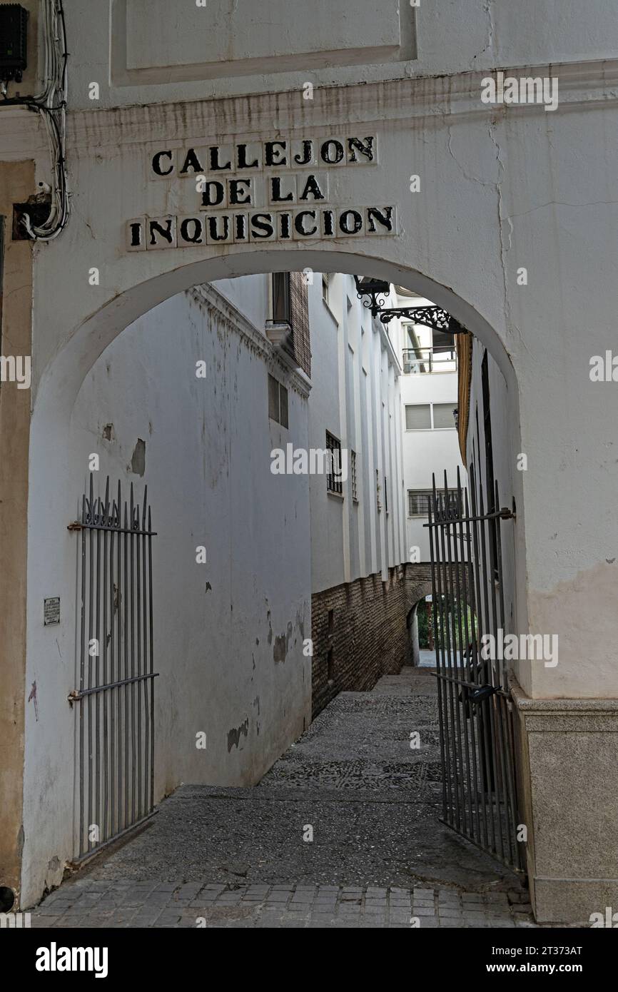 entrance to the inquisition alley or in spanish callejon de la inquisicion in the Triana