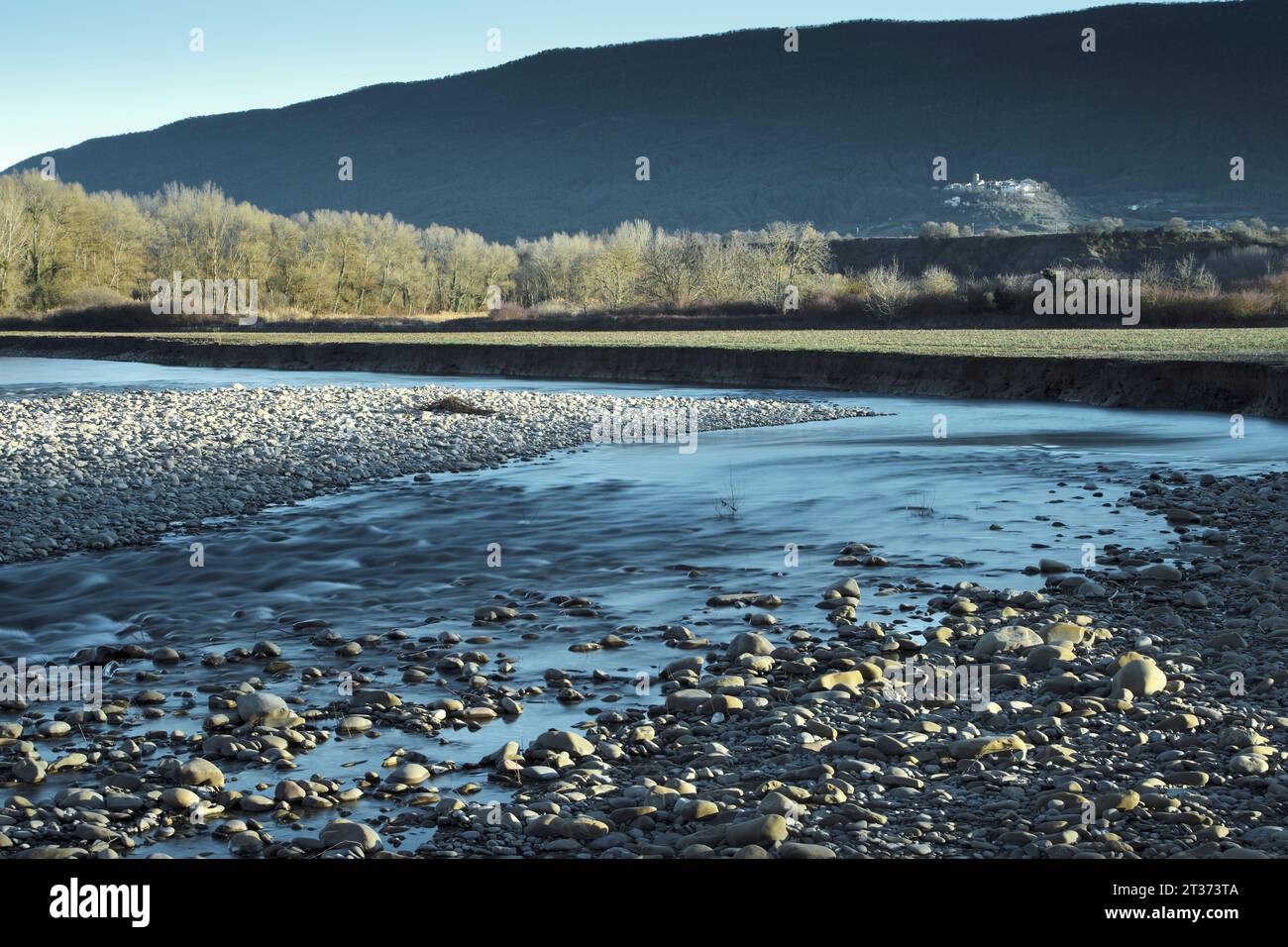 River bank with boulders. Stock Photo