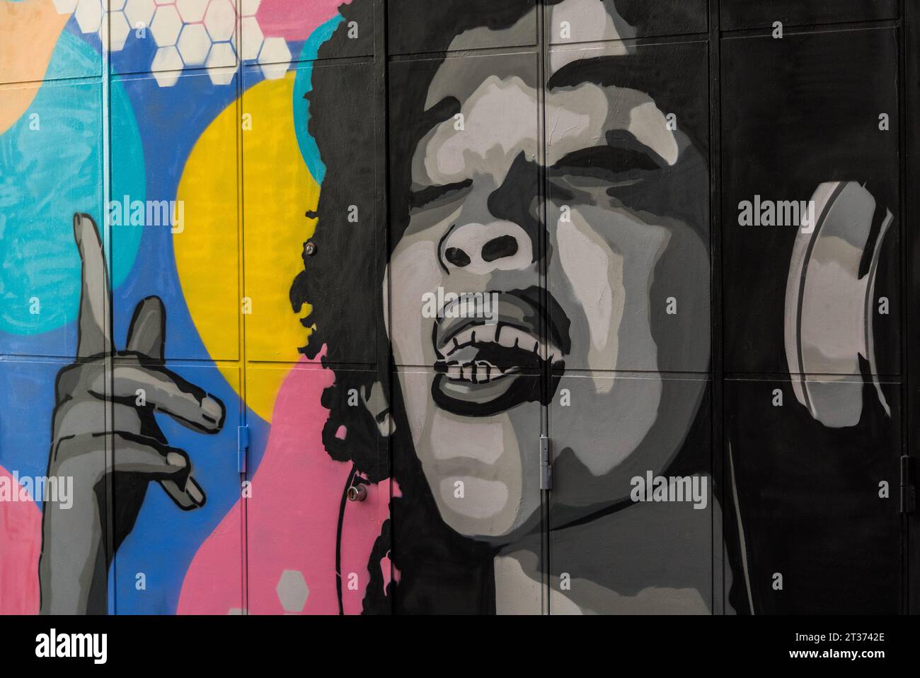 Colorful Urban Art. Graffiti on the walls of the city of Valencia