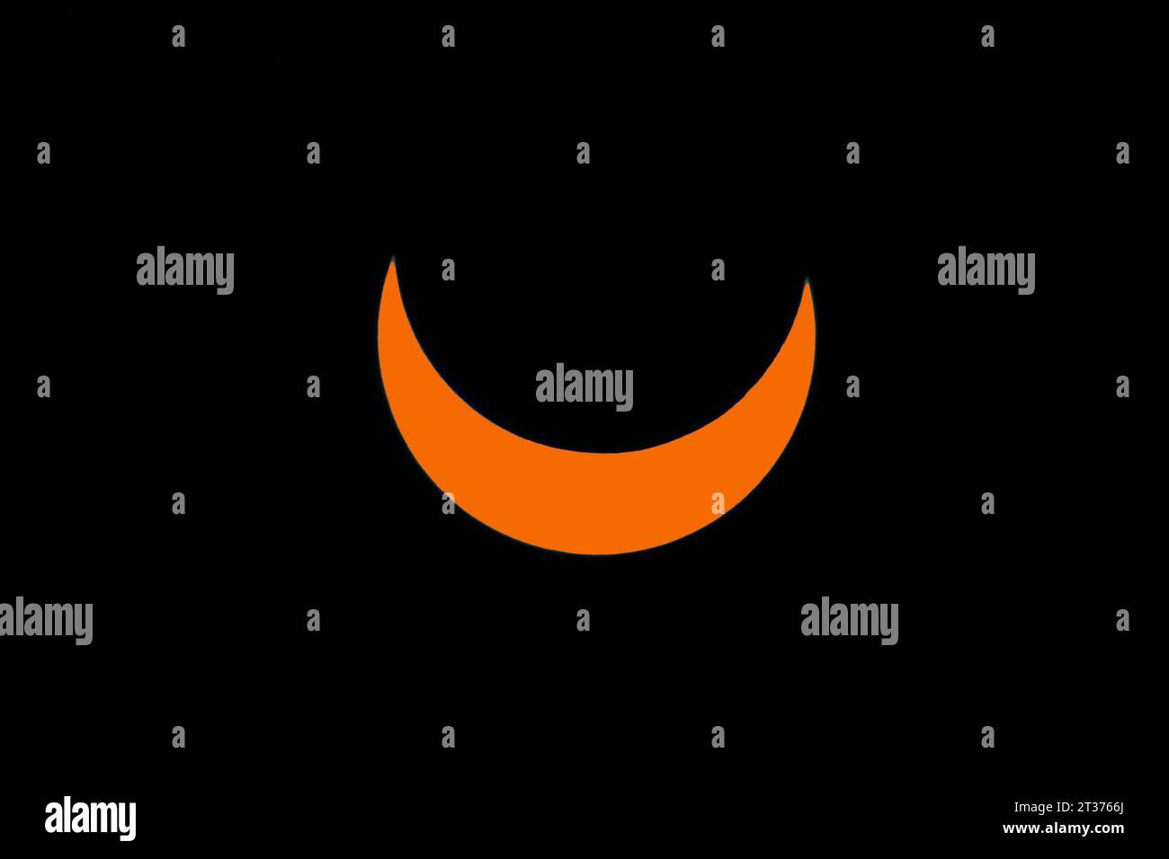 Annular or 'Ring-of-Fire' Solar Eclipse Stock Photo