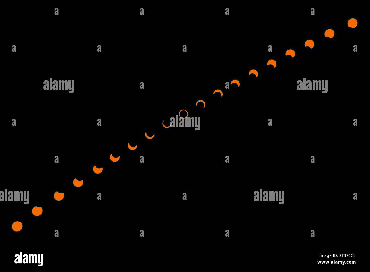 Annular or 'Ring-of-Fire' Solar Eclipse Stock Photo