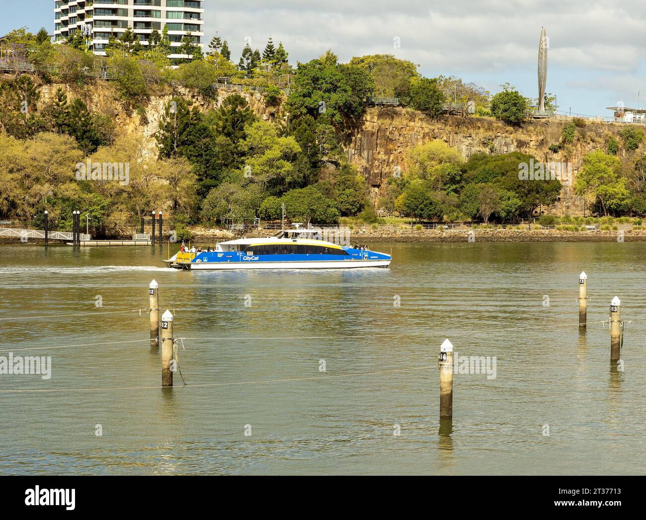 Citycat Ferries is public transport to get around Brisbane, Australia Stock Photo