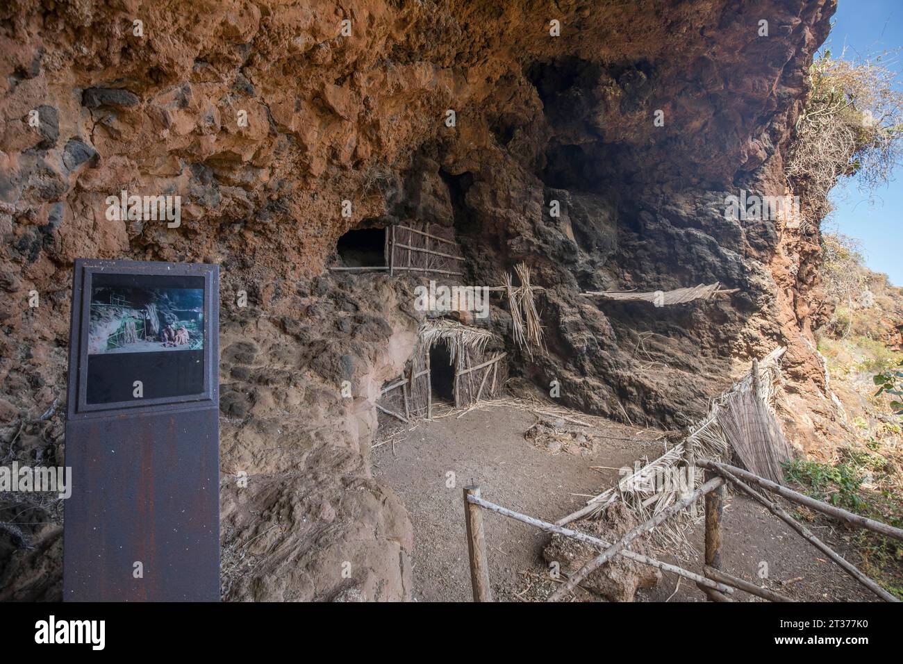 Prehistoric caves and stables, Buracas, Island of La Palma, Spain Stock