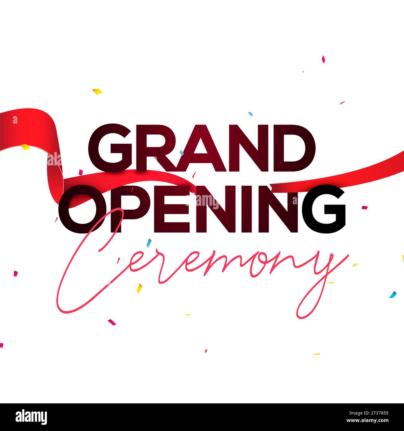 Grand Opening ceremony poster concept invitation. Grand opening event