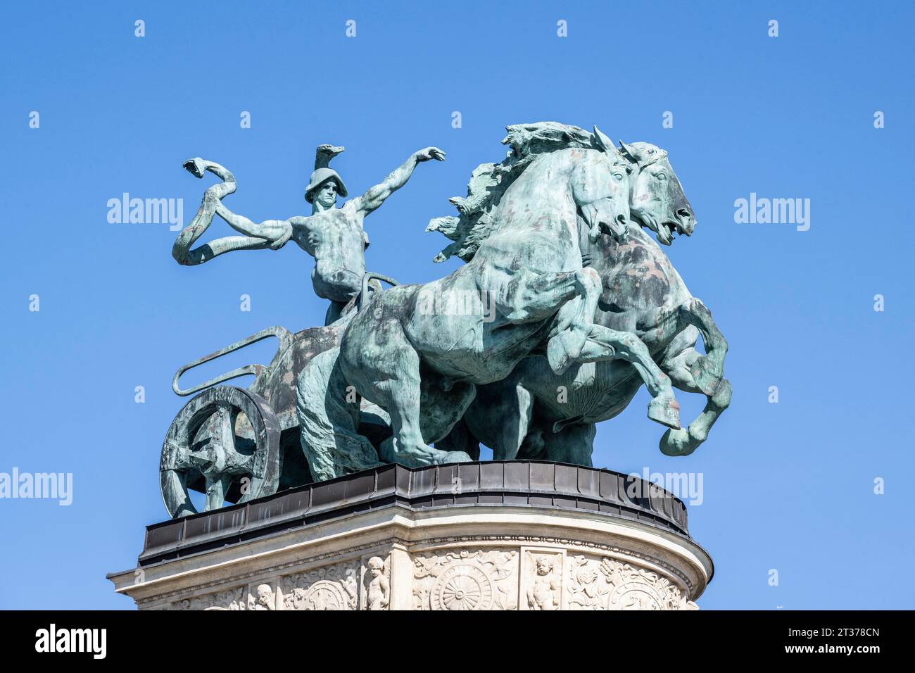 Sculpture on Heroes' Square, Budapest, Hungary Stock Photo