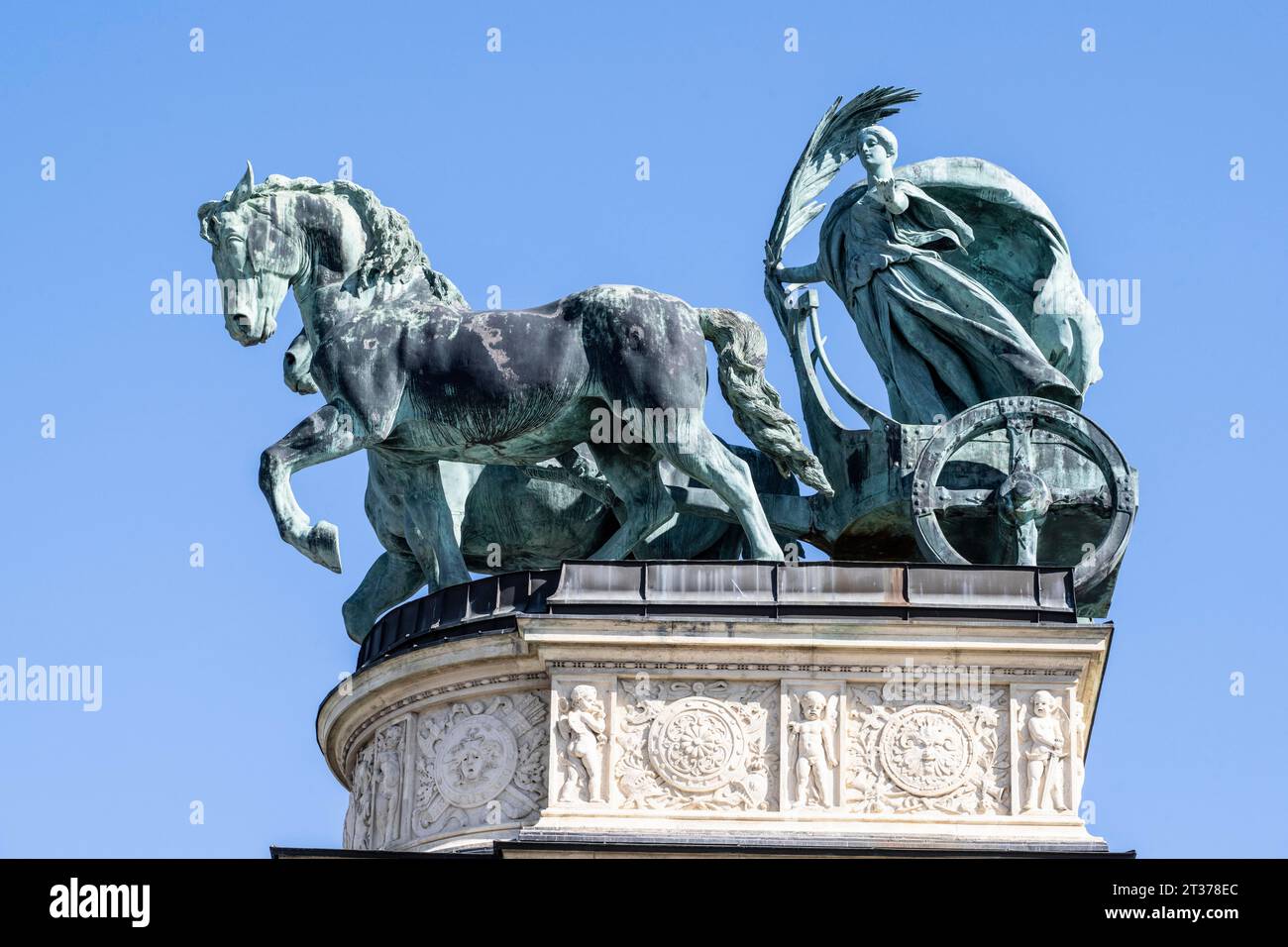 Sculpture on Heroes' Square, Budapest, Hungary Stock Photo