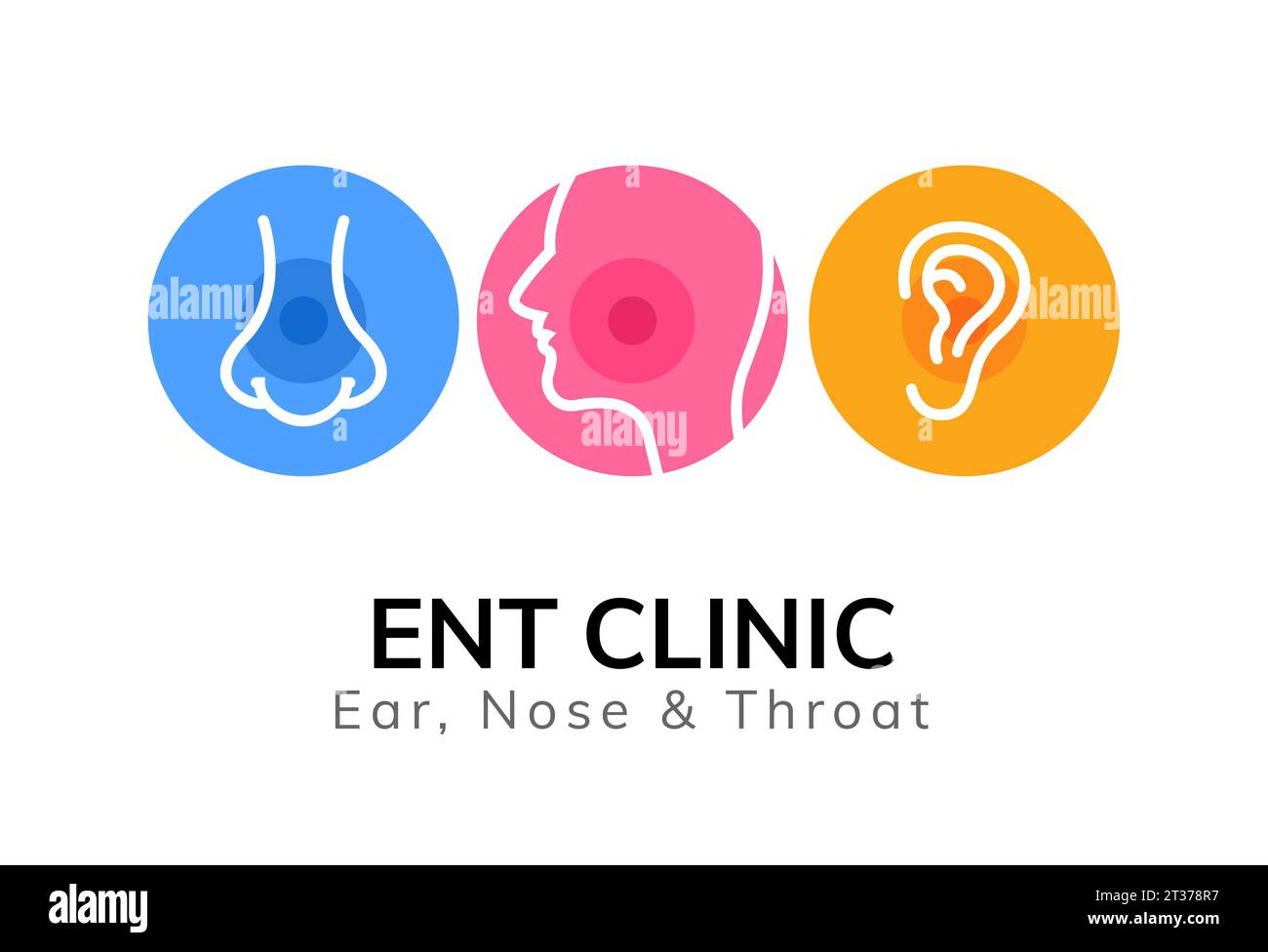 ENT doctor logo template. Ear nose throat doctor clinic. Mouth health