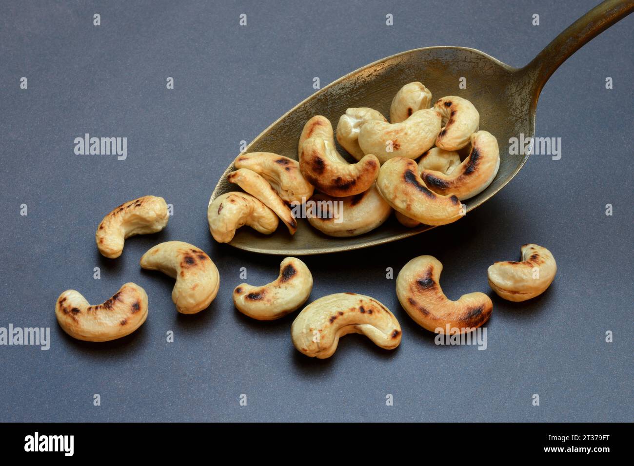 Cashew, roasted cashew nuts in spoon Stock Photo Alamy