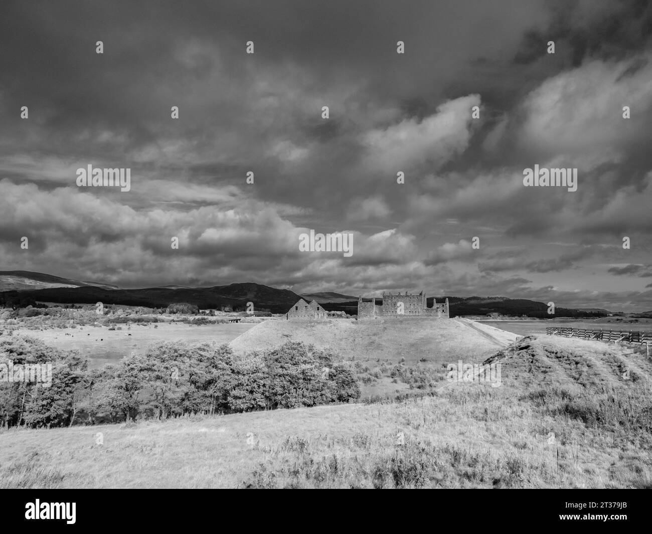 The image is of the ruins of Ruthven Military Barracks. Built in 1721, to police the Highlands