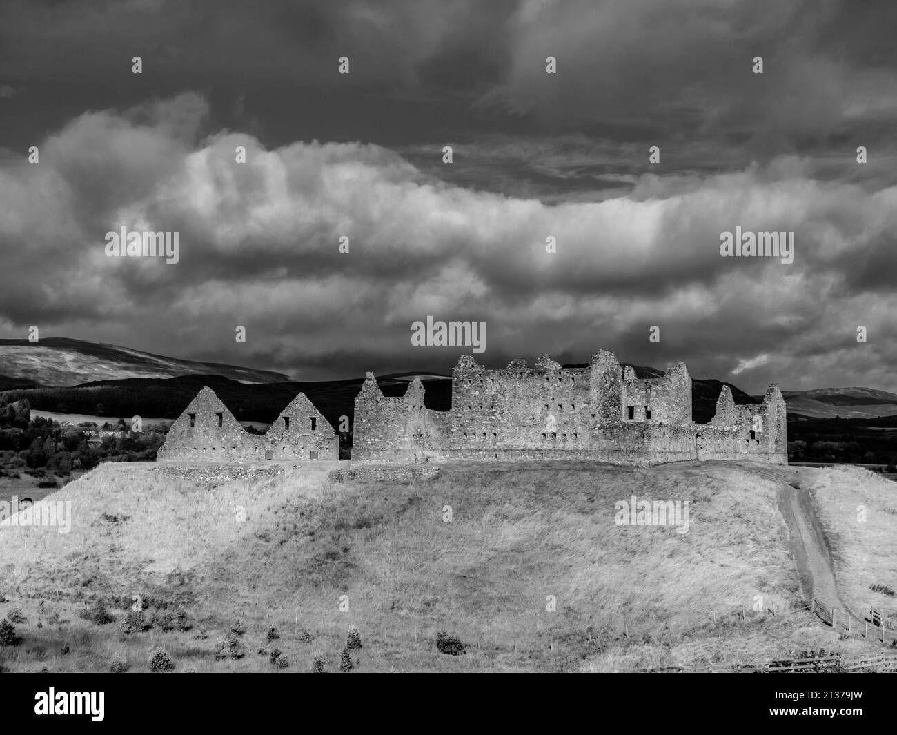 The image is of the ruins of Ruthven Military Barracks. Built in 1721