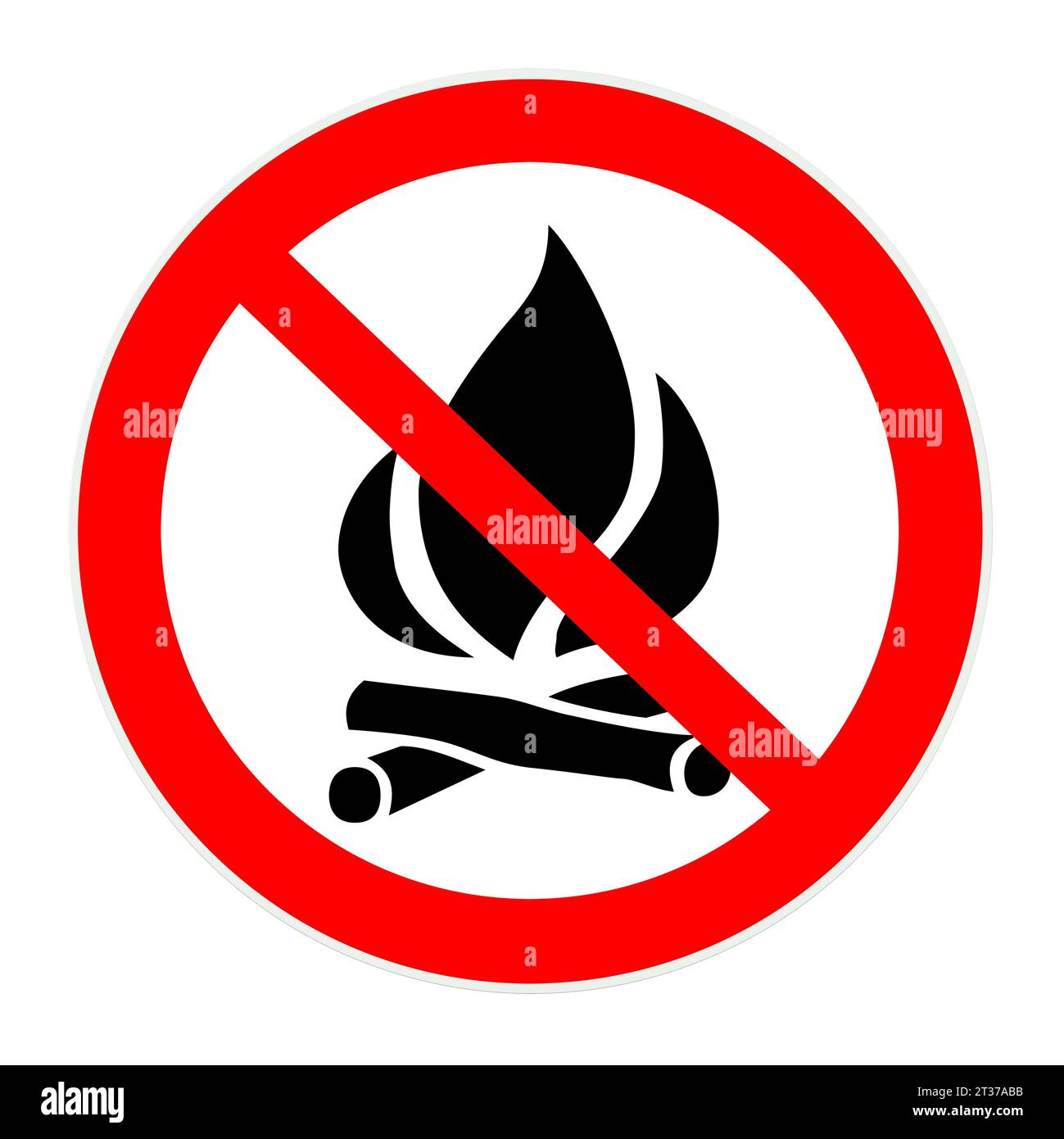Prohibition sign with open fire, 2D illustration Stock Photo Alamy