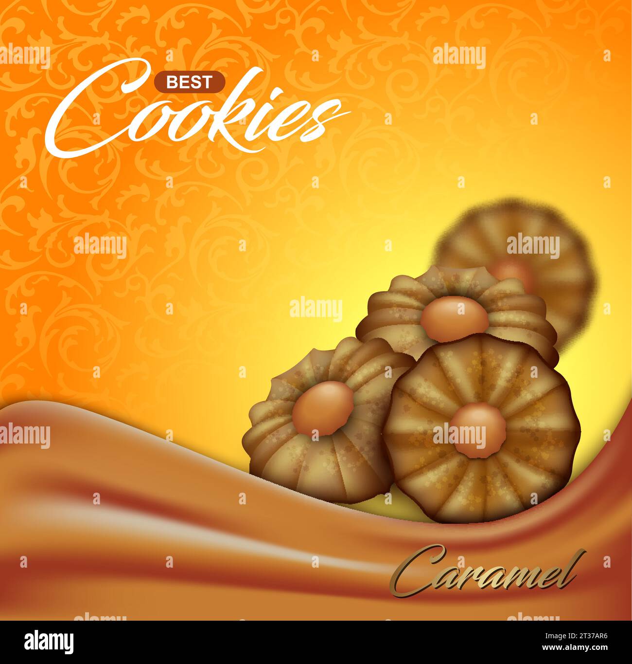 Golden biscuit Stock Vector Images - Alamy