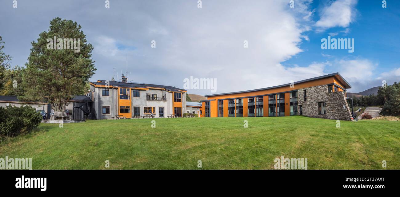 The image is of Glenmore Lodge Outdoor Education Centre for Scotland located in the Cairngorm National Park not far from the tourist town of Aviemore. Stock Photo