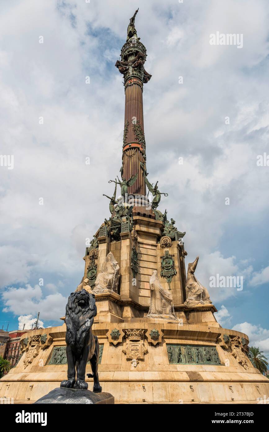 Statue of Christopher Columbus, Barcelona, Spain Stock Photo